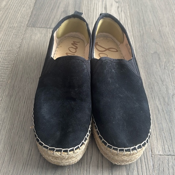Sam Edelman | Carrin Platform Espadrille Slip on Flats Loafers Suede Black Size8 - Picture 2 of 10